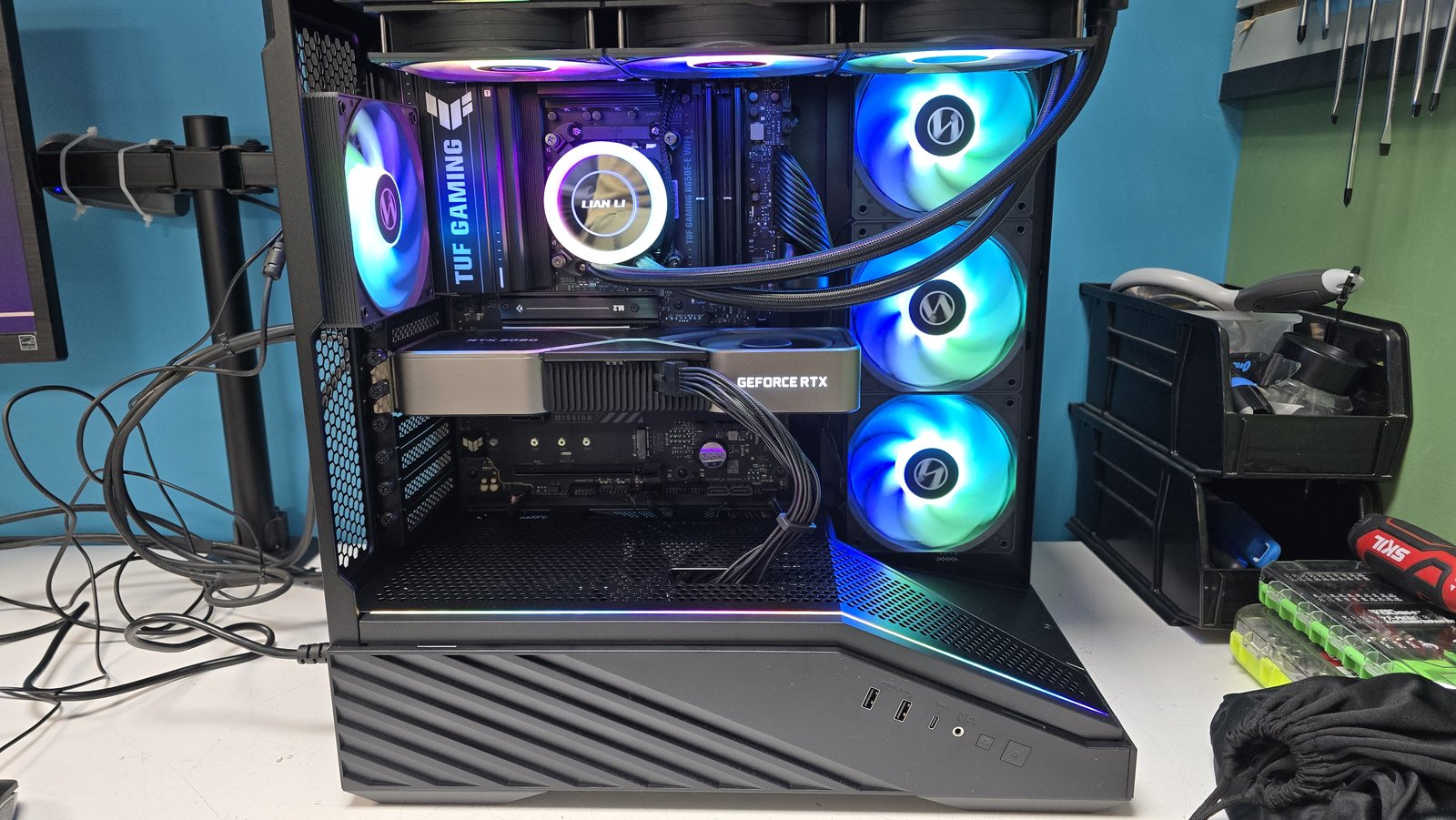 A real Hamilton PC build with GeForce RTX graphics and illuminated cooling fans